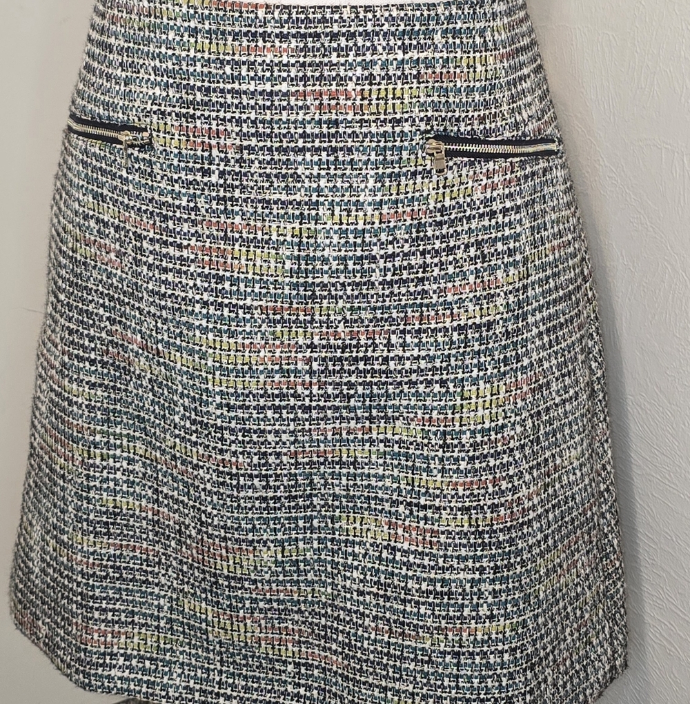Ann Taylor LOFT Multicolor A-Line Tweed Skirt Size 12T